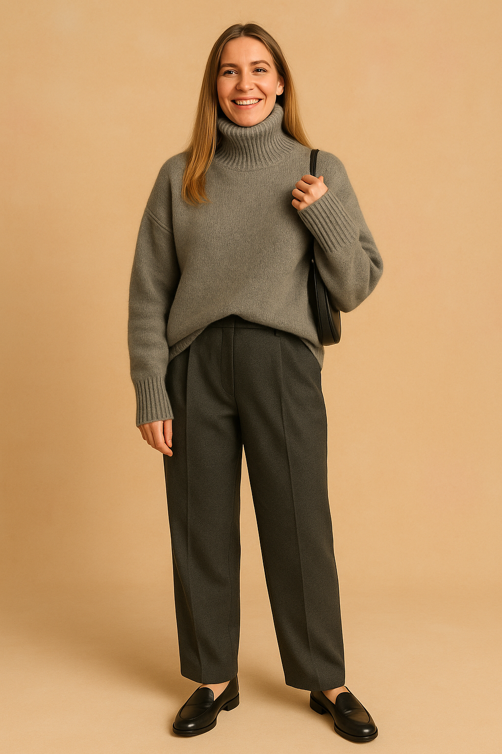 Nina | Oversized turtleneck sweater with long sleeves