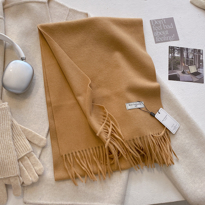 KHIONNE™ | Comfy Soft Plain Tassel Scarf Shawls