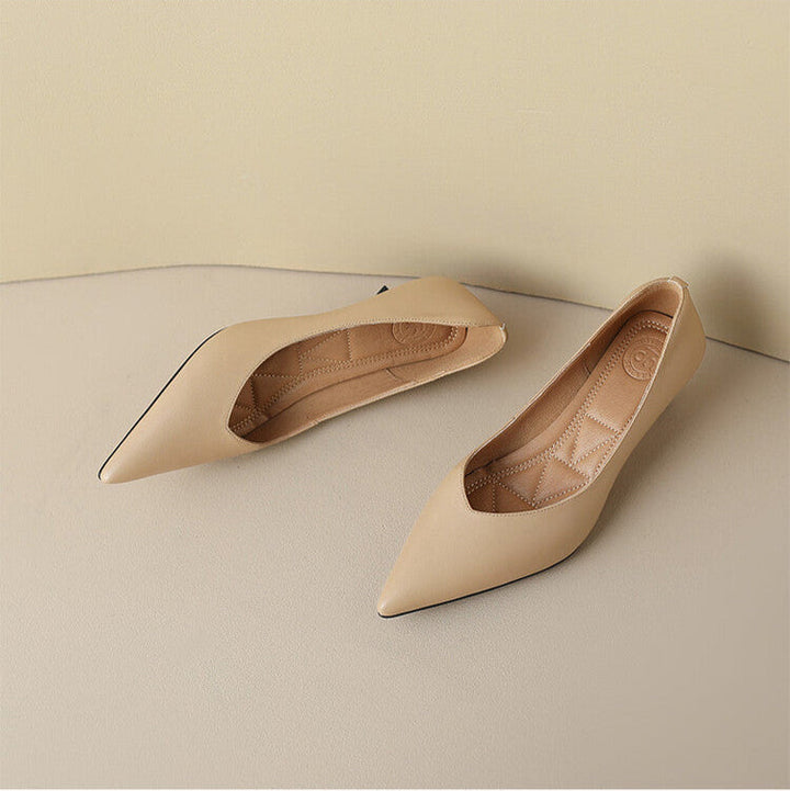Camille | Women's Pointed Toe Pumps Low Kitten Heel Slip On Shoes