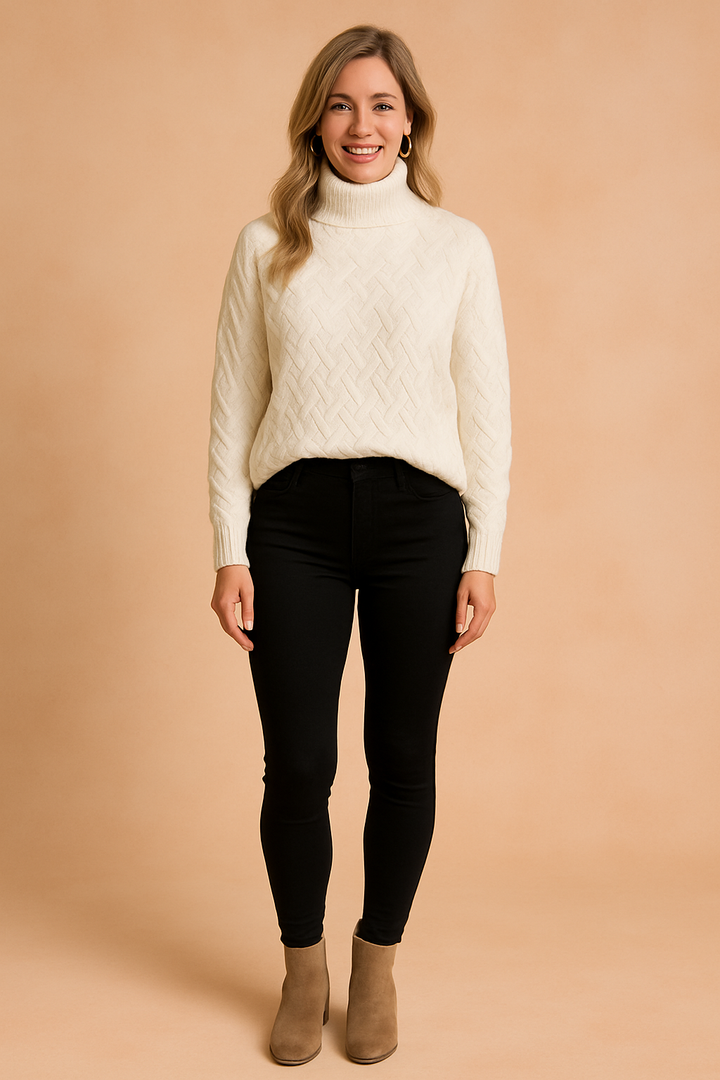 Orla | Turtleneck Sweater with Knit Pattern