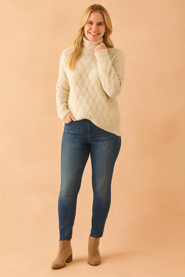 Orla | Turtleneck Sweater with Knit Pattern