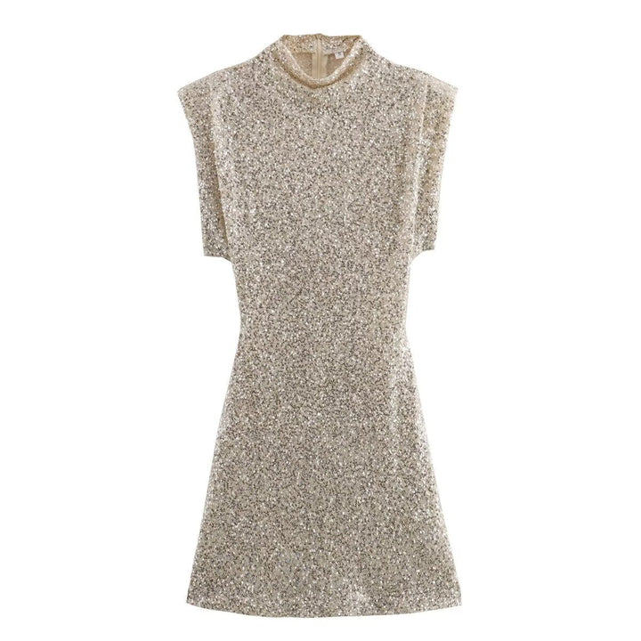 Halle - Sequin Slim Fit O-Neck Mini Dress