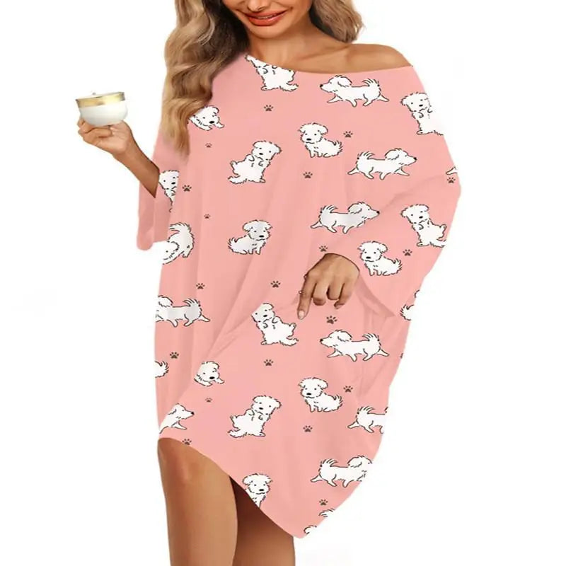 Luna | Women's Bamboo Nightgown – Oversized Sleep Shirt Soft Cotton Sleepwear