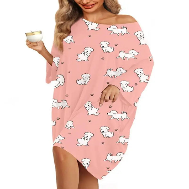 Luna | Women's Bamboo Nightgown – Oversized Sleep Shirt Soft Cotton Sleepwear