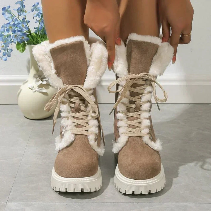 Sienna | Women's Snow Boots – Faux Fur Platform Ankle Boots Warm Winter Boots