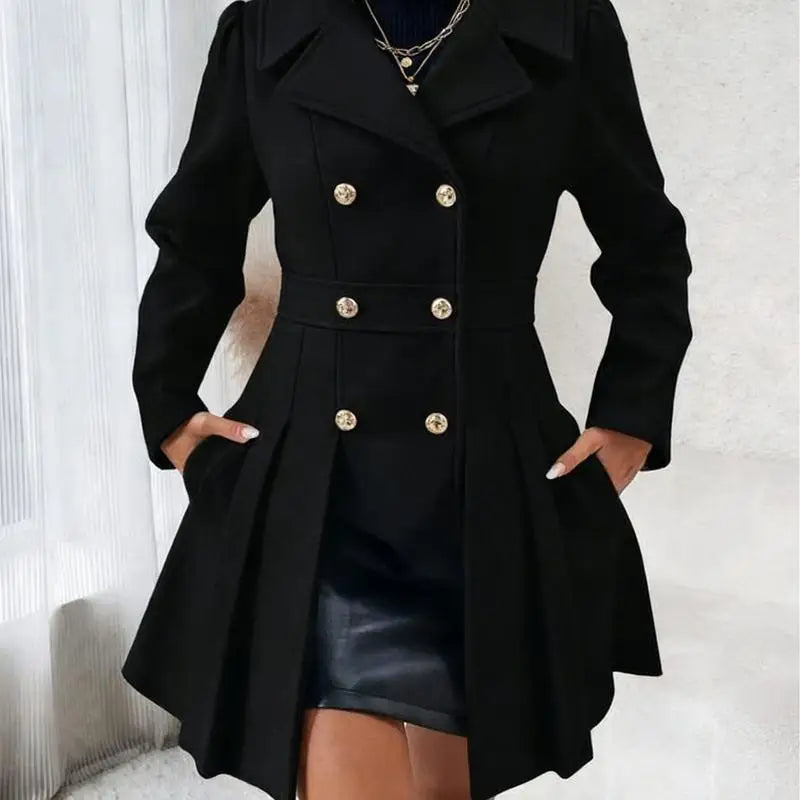 Aria | Women's A-Line Coat Dress – Sleeveless Midi Coat Elegant Style
