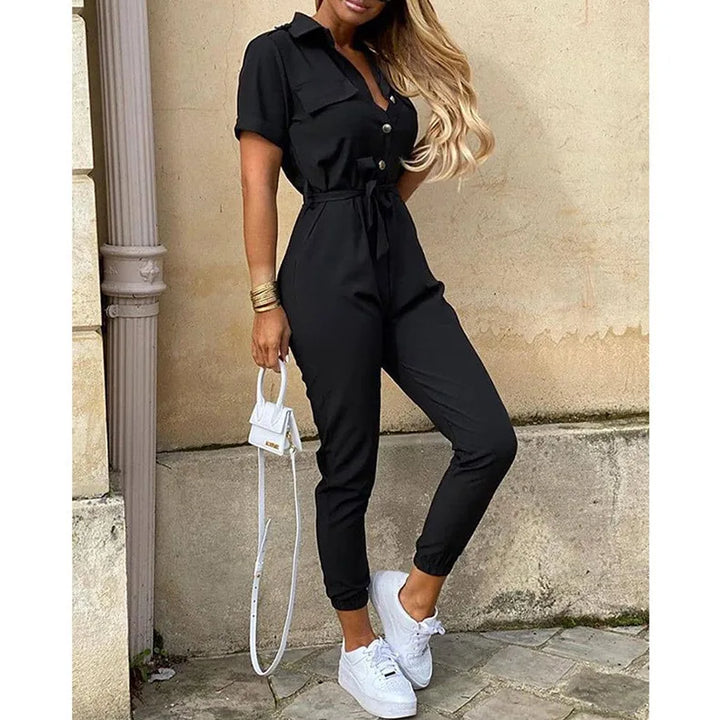 LOVITA | Chic Jumpsuit with Collar