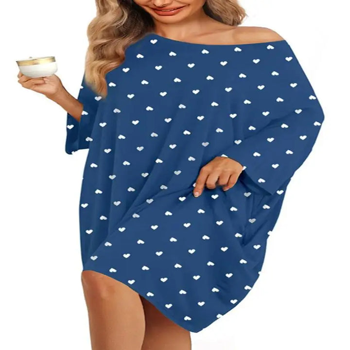 Luna | Women's Bamboo Nightgown – Oversized Sleep Shirt Soft Cotton Sleepwear