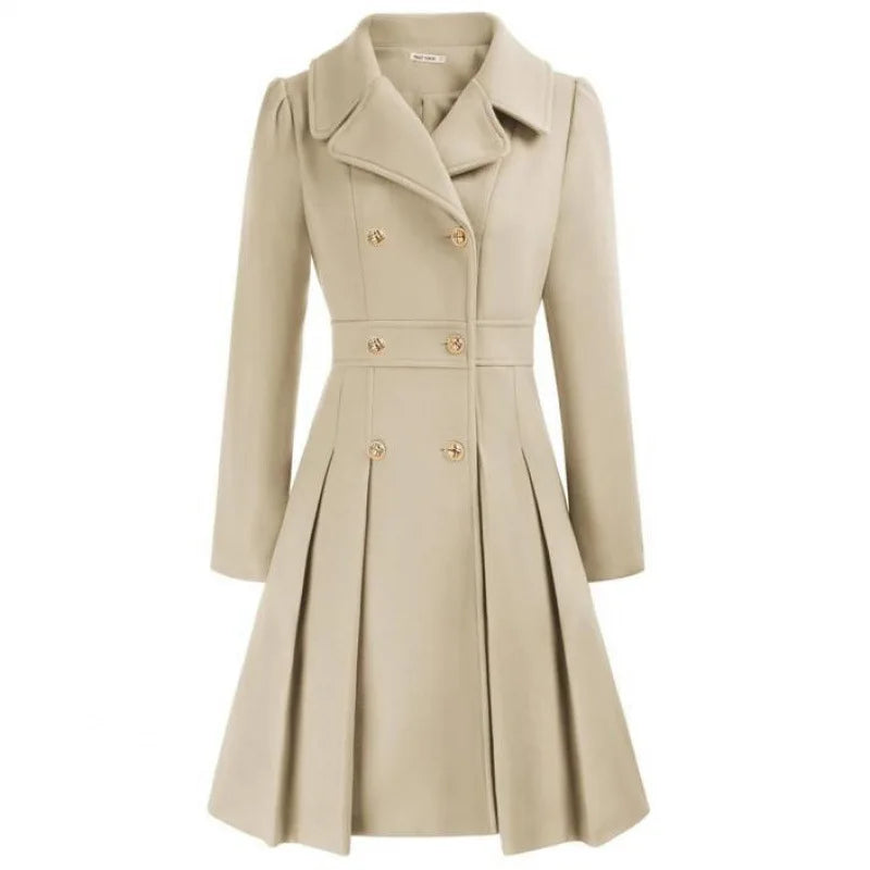 Aria | Women's A-Line Coat Dress – Sleeveless Midi Coat Elegant Style