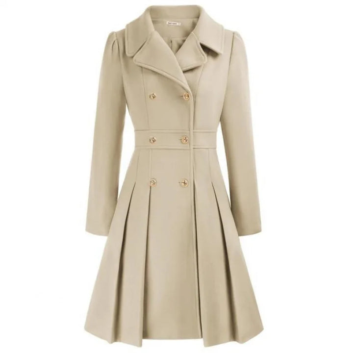 Aria | Women's A-Line Coat Dress – Sleeveless Midi Coat Elegant Style