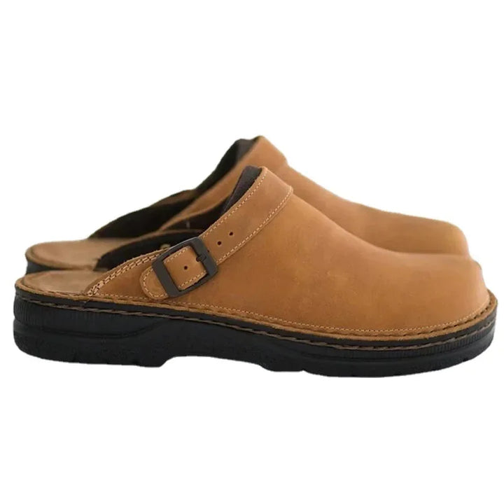 Calira | Women's Clogs – Slip-On Mule Shoes Closed Toe Buckle Comfortable Work Shoes