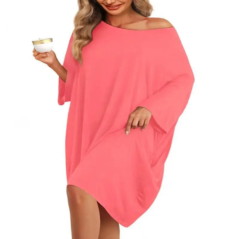 Luna | Women's Bamboo Nightgown – Oversized Sleep Shirt Soft Cotton Sleepwear