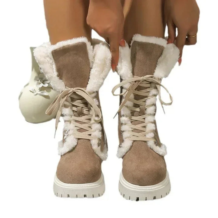 Sienna | Women's Snow Boots – Faux Fur Platform Ankle Boots Warm Winter Boots