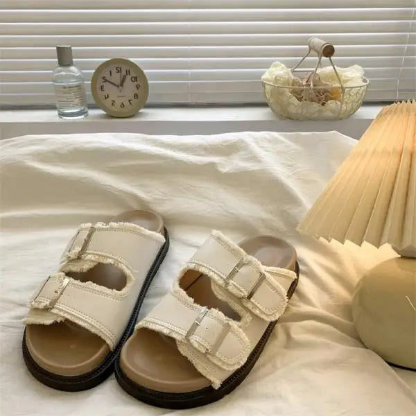 Solange | Women's Cushioned Slip-On Buckle Sandals