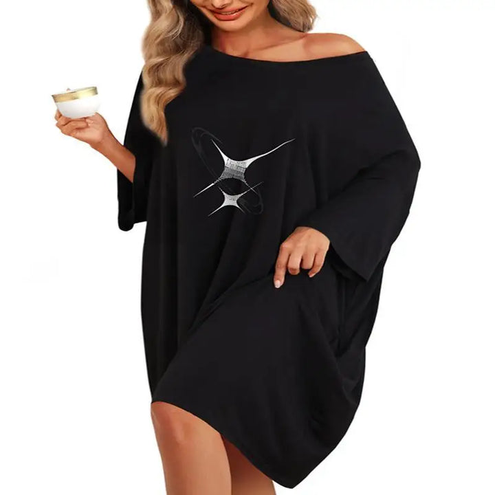Luna | Women's Bamboo Nightgown – Oversized Sleep Shirt Soft Cotton Sleepwear