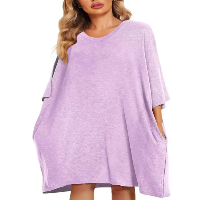 Luna | Women's Bamboo Nightgown – Oversized Sleep Shirt Soft Cotton Sleepwear