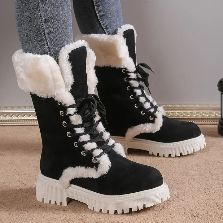 Sienna | Women's Snow Boots – Faux Fur Platform Ankle Boots Warm Winter Boots