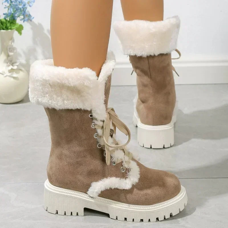 Sienna | Women's Snow Boots – Faux Fur Platform Ankle Boots Warm Winter Boots