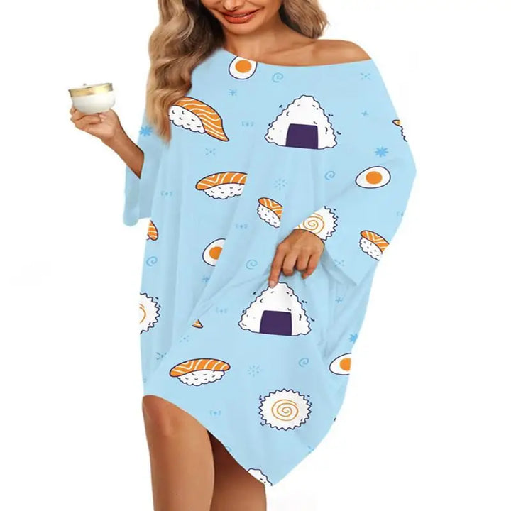 Luna | Women's Bamboo Nightgown – Oversized Sleep Shirt Soft Cotton Sleepwear