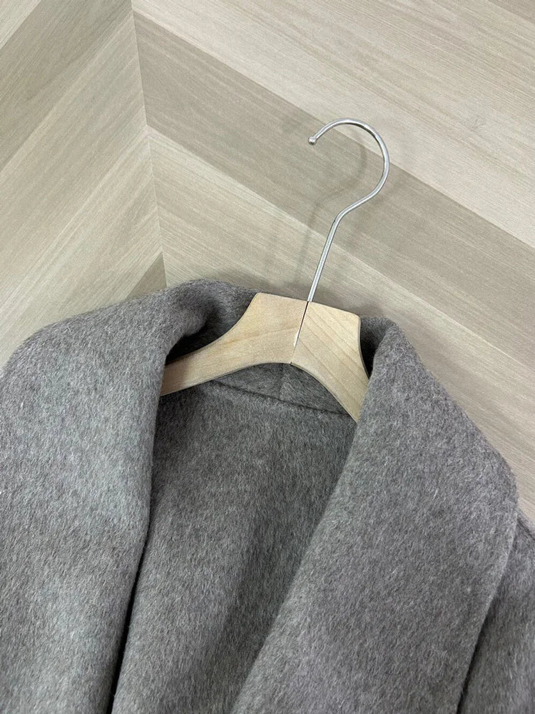 Tossy | Women's Fur Coat – Wool Blend Coat Faux Fur Trim Elegant Short Coat