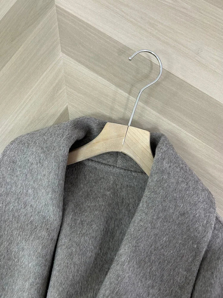 Tossy | Women's Fur Coat – Wool Blend Coat Faux Fur Trim Elegant Short Coat