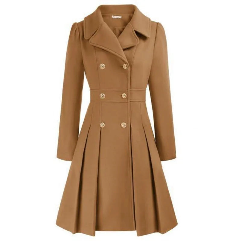 Aria | Women's A-Line Coat Dress – Sleeveless Midi Coat Elegant Style
