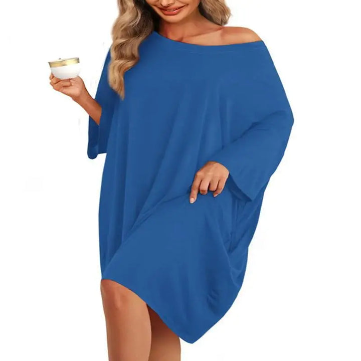 Luna | Women's Bamboo Nightgown – Oversized Sleep Shirt Soft Cotton Sleepwear