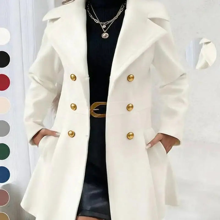 Aria | Women's A-Line Coat Dress – Sleeveless Midi Coat Elegant Style