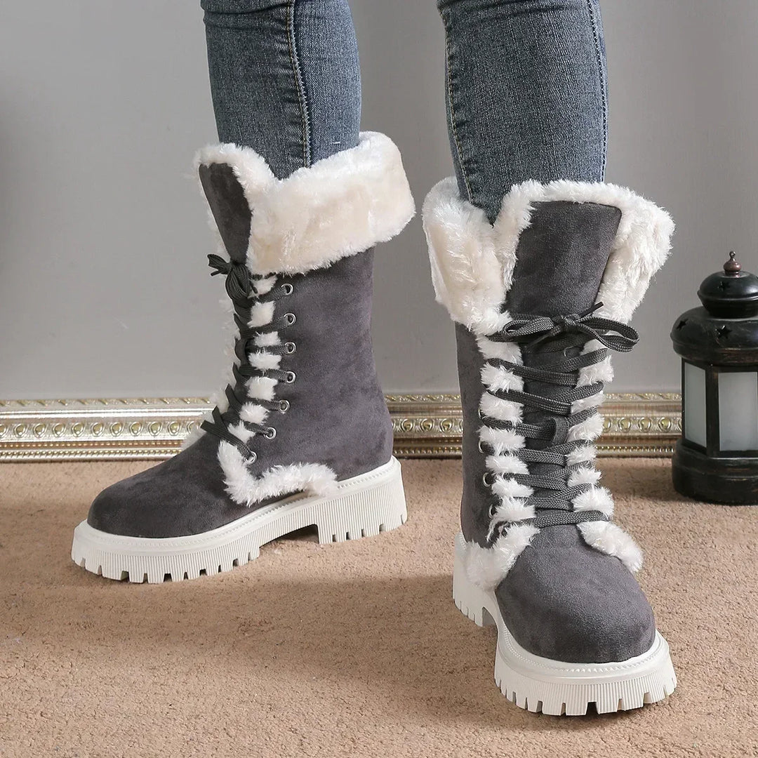 Sienna | Women's Snow Boots – Faux Fur Platform Ankle Boots Warm Winter Boots