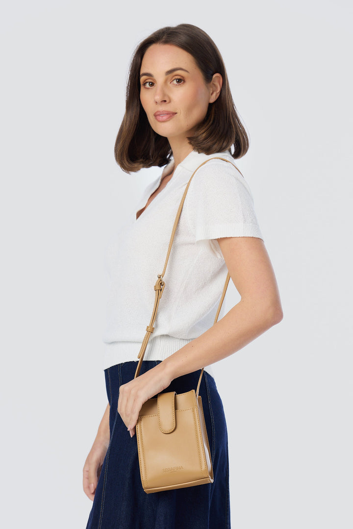 Crossbody Sling Bag - Tan