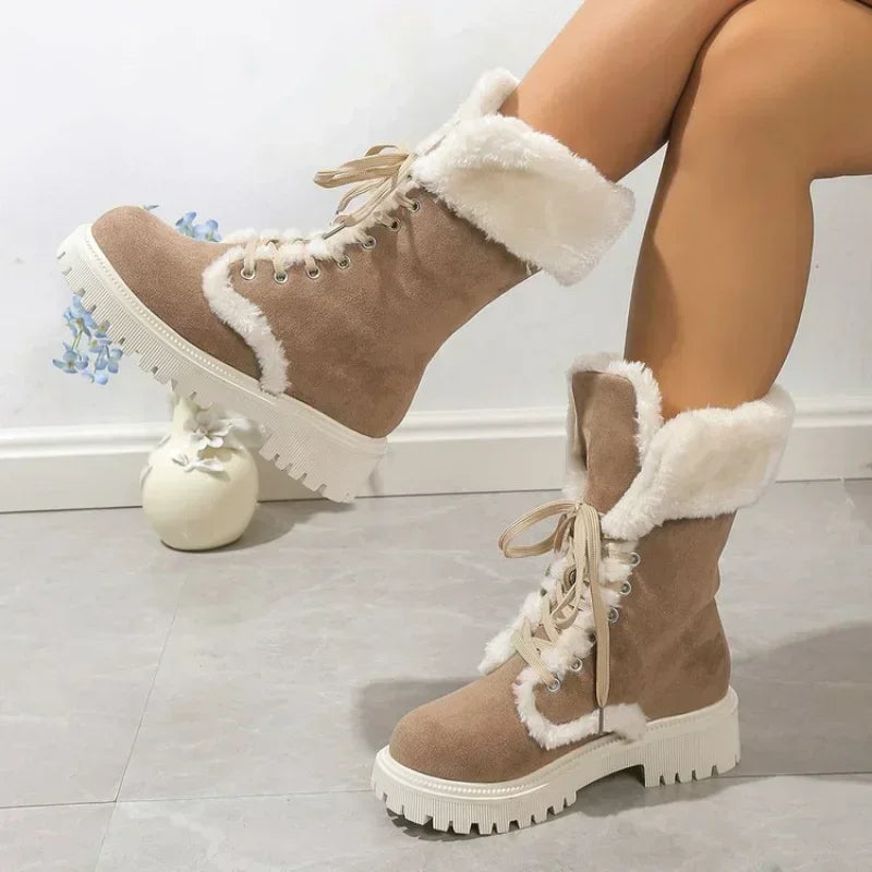 Sienna | Women's Snow Boots – Faux Fur Platform Ankle Boots Warm Winter Boots