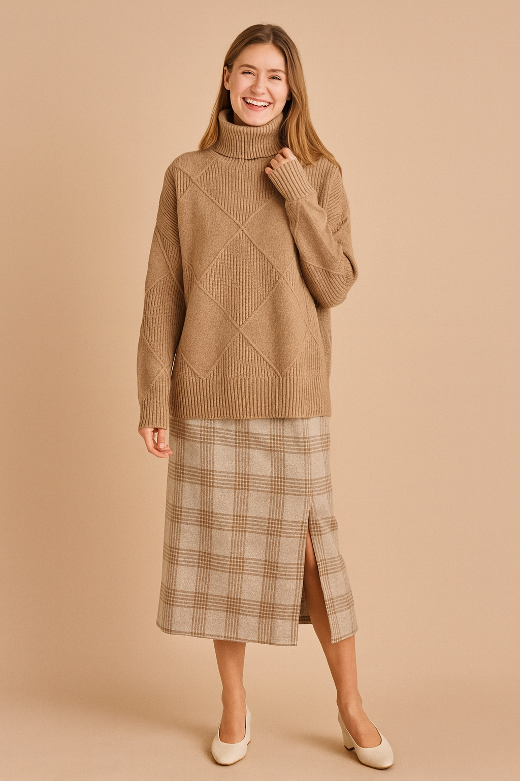 Sofia | Turtleneck Sweater with Geometric Pattern