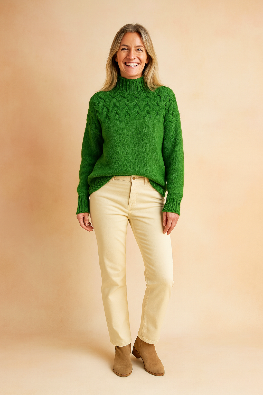 Wendy | Patterned Sweater with Stand-Up Collar