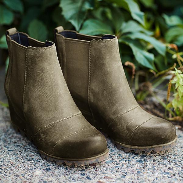 Winter Slip On Wedge Boots