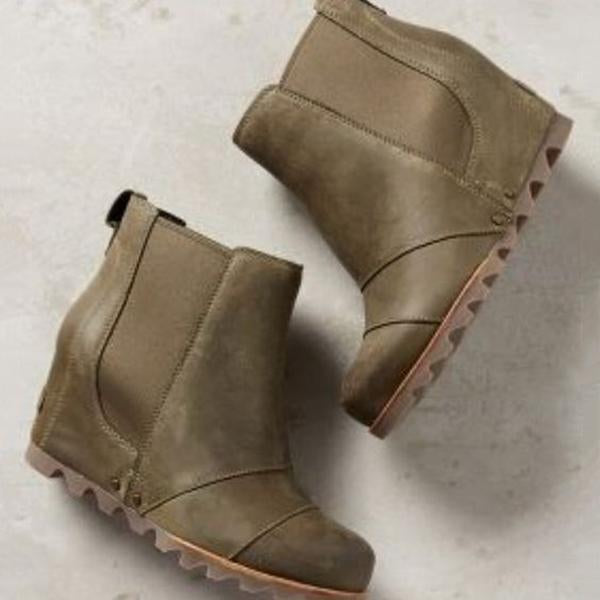 Winter Slip On Wedge Boots