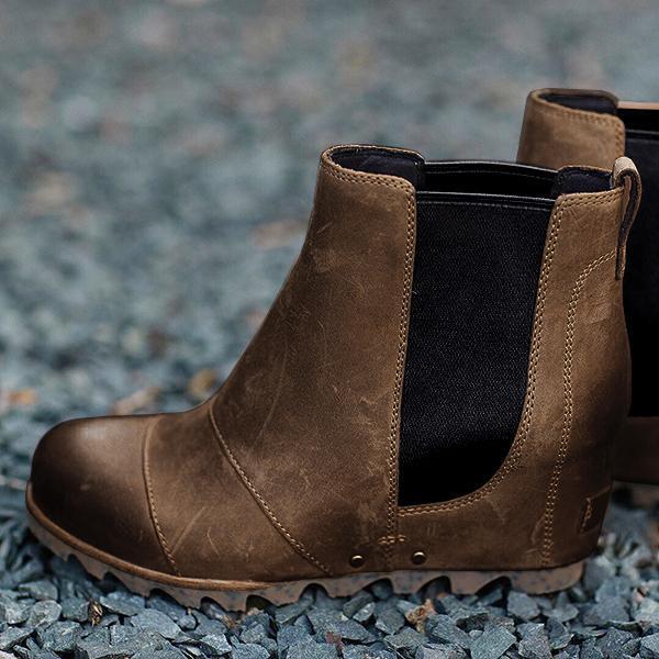 Winter Slip On Wedge Boots