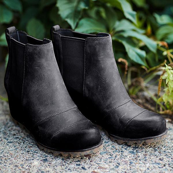 Winter Slip On Wedge Boots