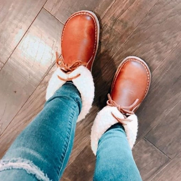 Winter Vintage Boots Warm Unisex Lace-up Shoes