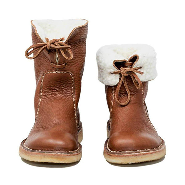 Winter Vintage Boots Warm Unisex Lace-up Shoes
