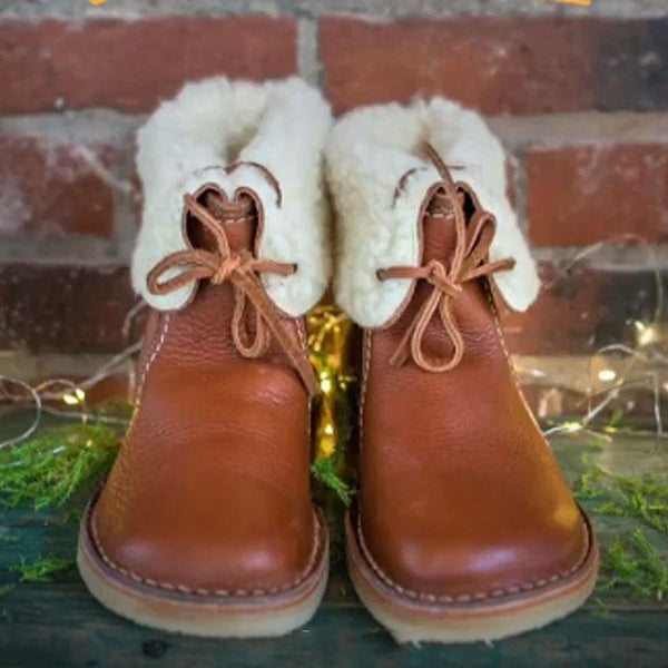 Winter Vintage Boots Warm Unisex Lace-up Shoes