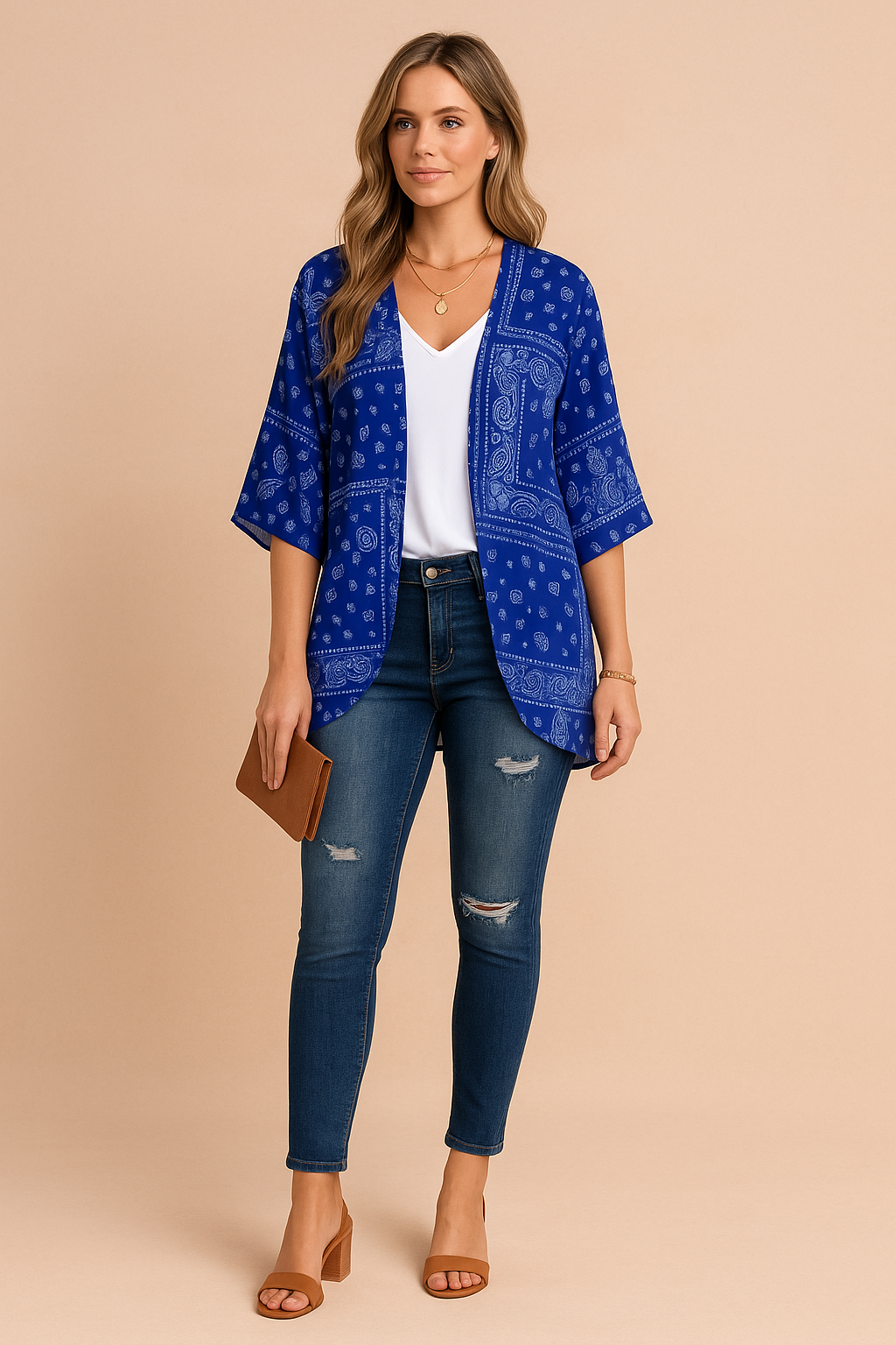 Women's Airy Kimono Lightweight Fabric Stylish Print