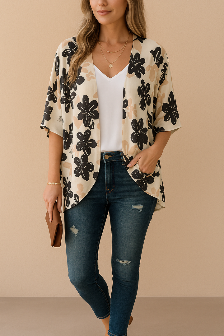 Women's Airy Kimono Lightweight Fabric Stylish Print