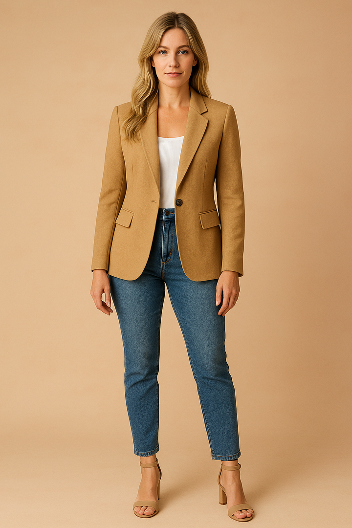 Women's Black Blazer for Women Elegant Fitted Cut High-Quality Fabric