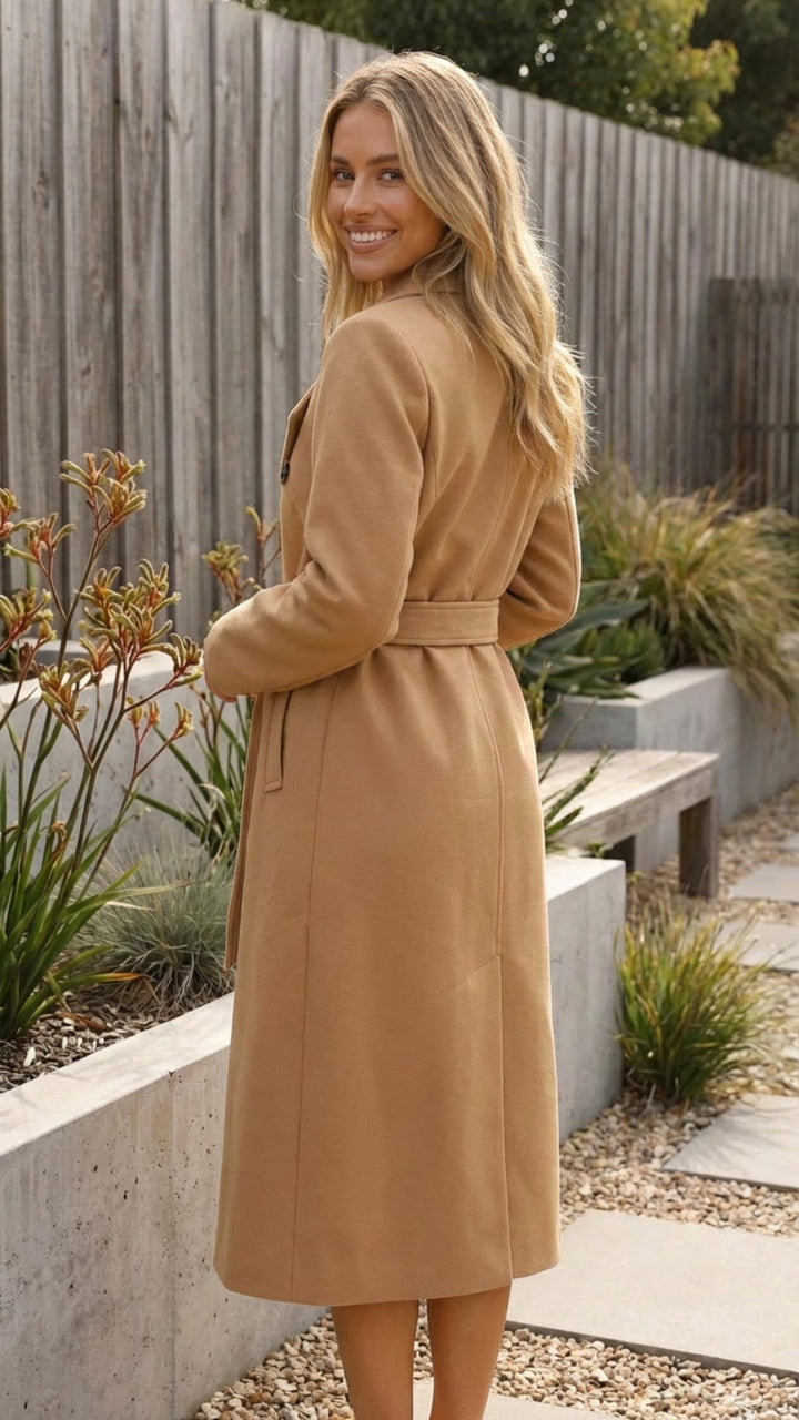 Women’s Casual Double-Breasted Long Trench Coat