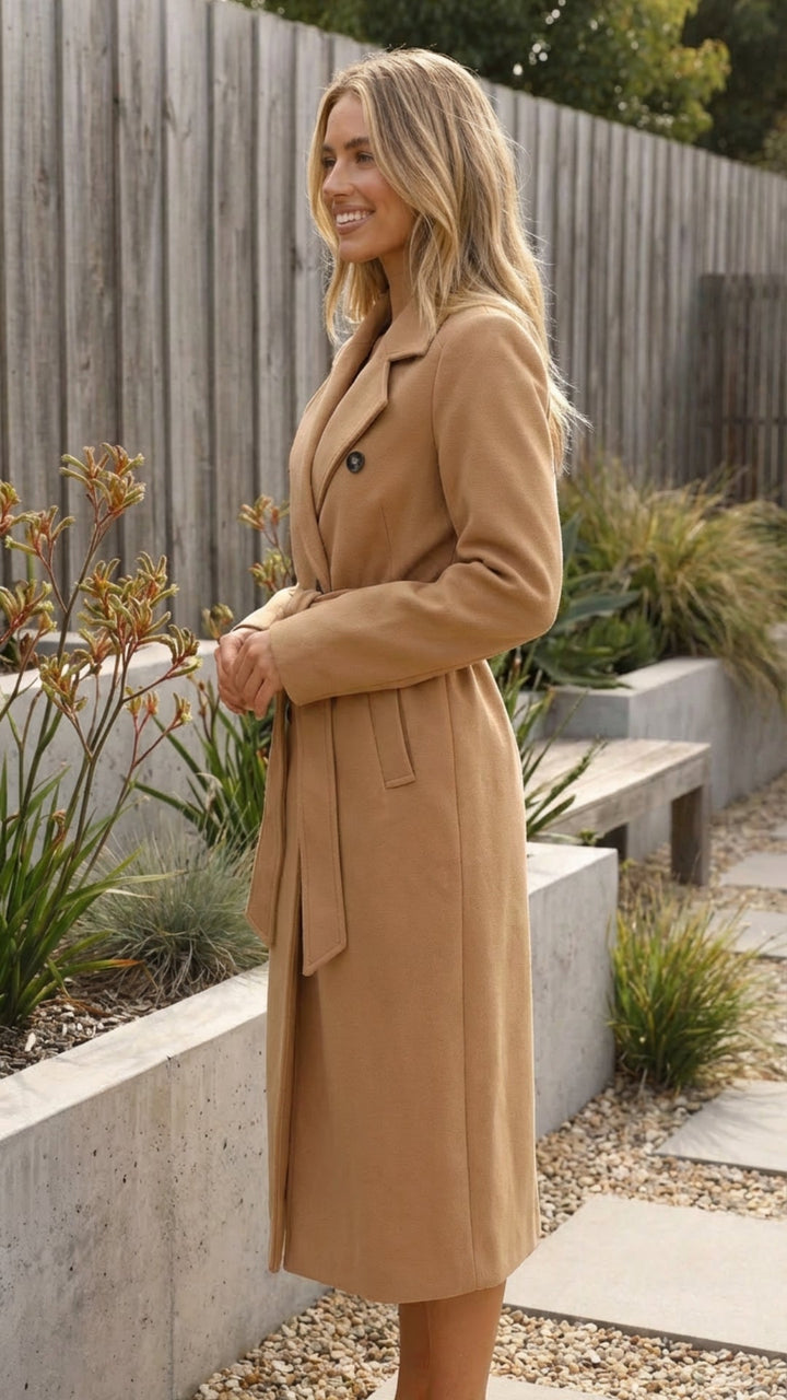 Women’s Casual Double-Breasted Long Trench Coat
