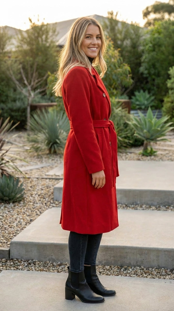 Women’s Casual Double-Breasted Long Trench Coat