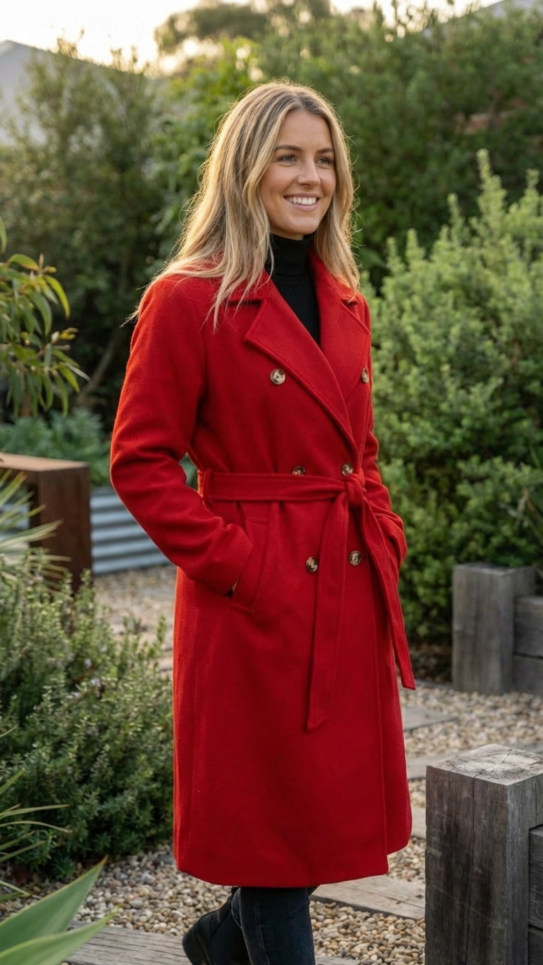 Women’s Casual Double-Breasted Long Trench Coat
