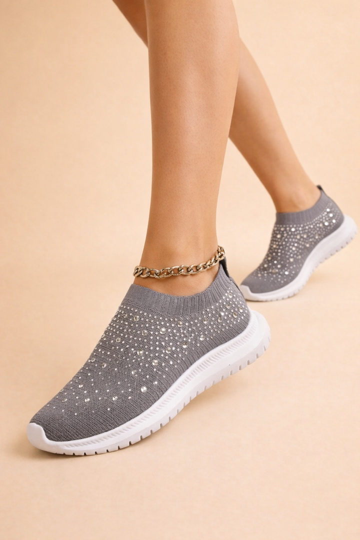 Kamila | Women’s Slip-On Sneakers with Rhinestone Detail and All-Day Comfort