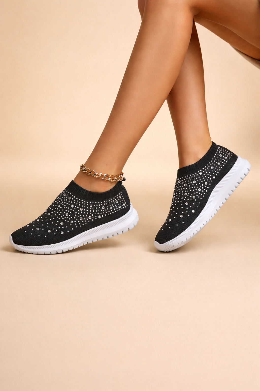 Kamila | Women’s Slip-On Sneakers with Rhinestone Detail and All-Day Comfort