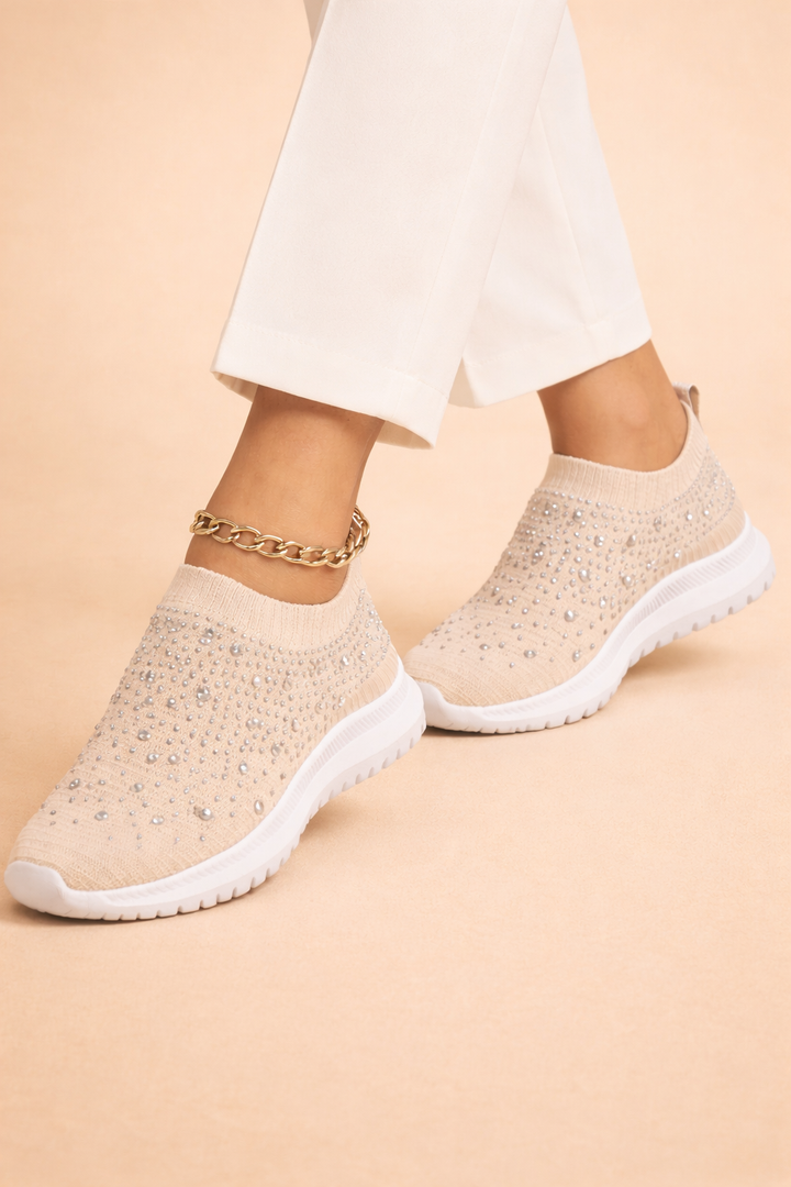 Kamila | Women’s Slip-On Sneakers with Rhinestone Detail and All-Day Comfort